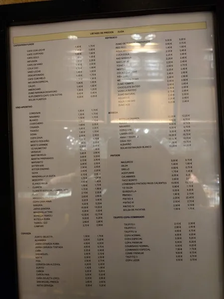 menu 0 of Zuga taberna