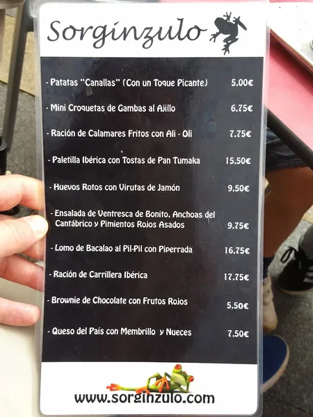 menu 1 of Sorgínzulo