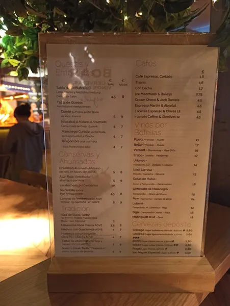 menu 1 of The Boar