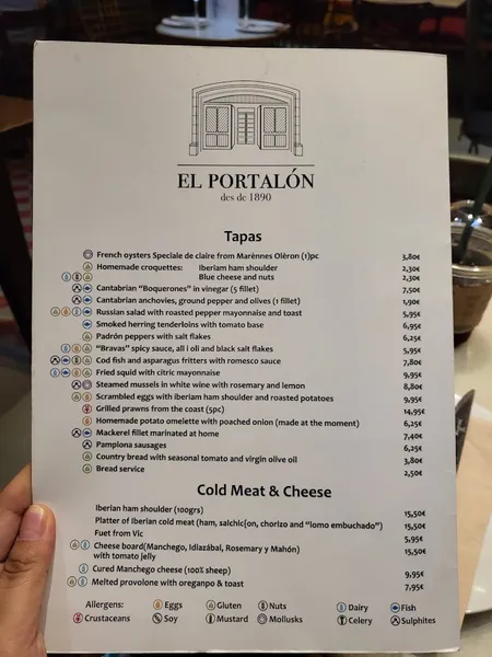 menu 2 of El Portalón