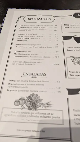 menu 2 of ORIO BCN Gòtic