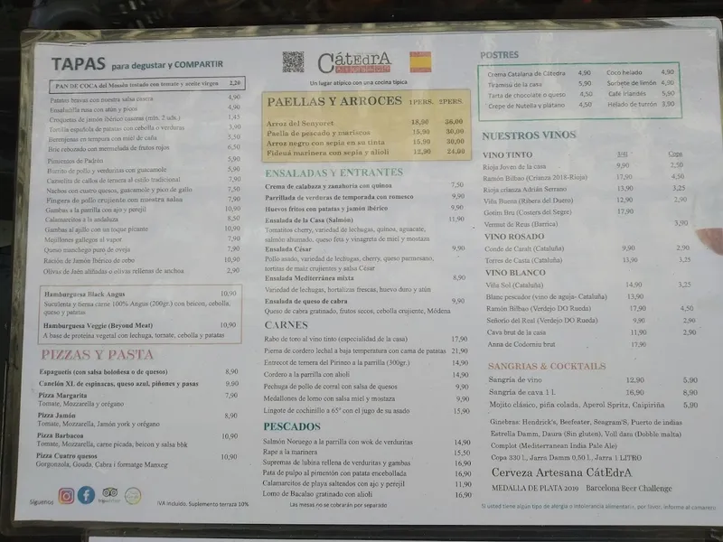 menu 1 of Restaurant Cátedra