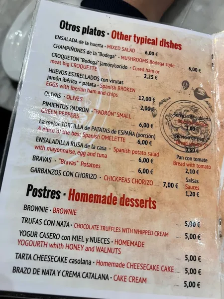 menu 0 of Bodega Vasconia