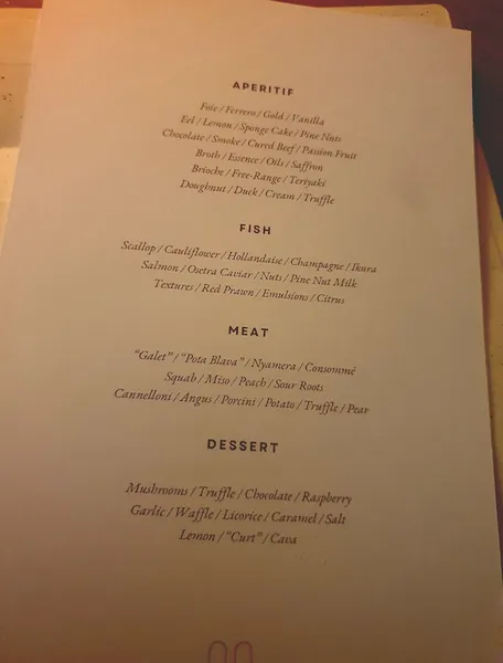 menu 0 of L'Antiquari Gastronòmic