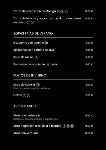 menu 1 of Taberna La Manuela