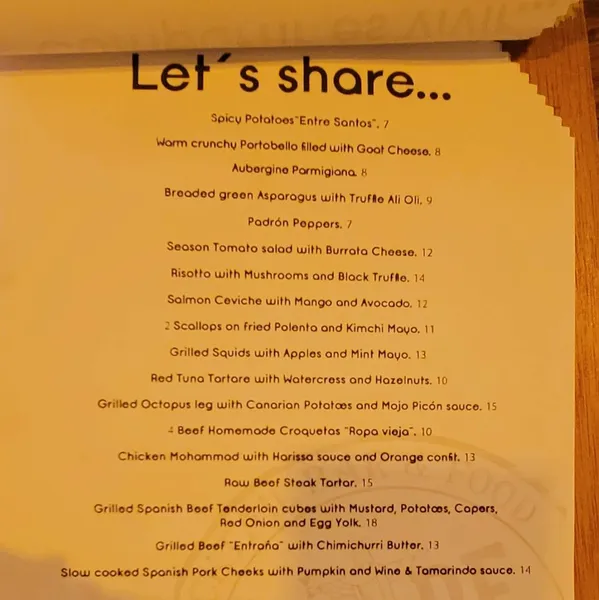 menu 0 of Entre Santos Madrid
