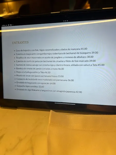 menu 0 of Restaurante La Tata