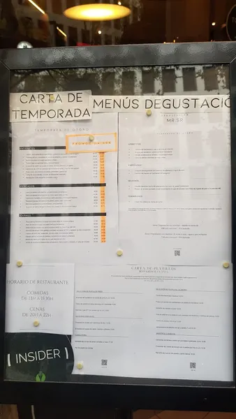 menu 1 of Restaurante La Tata