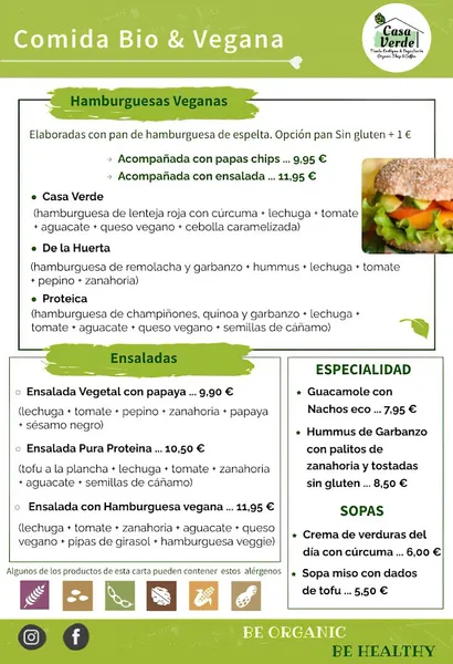 menu 0 of Casa Verde - Vegan Restaurant and Organic Shop