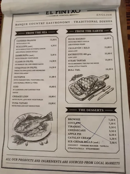 menu 1 of El Pintxo de Petritxol