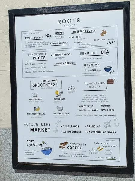 menu 0 of Roots Lamarca