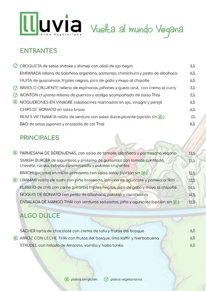 menu 0 of Restaurante Lluvia