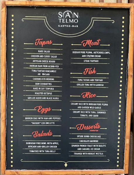 menu 0 of San Telmo Gastrobar
