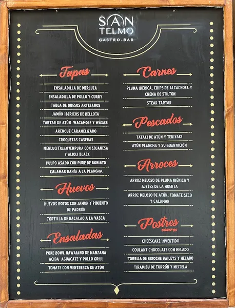 menu 1 of San Telmo Gastrobar