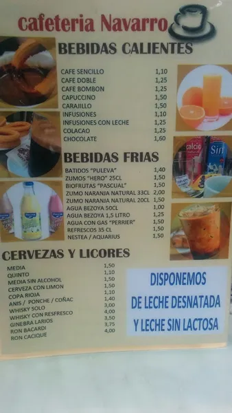 menu 0 of CAFETERÍA NAVARRO