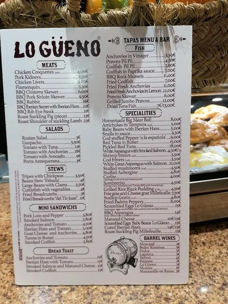 menu 0 of Lo Güeno Mesón