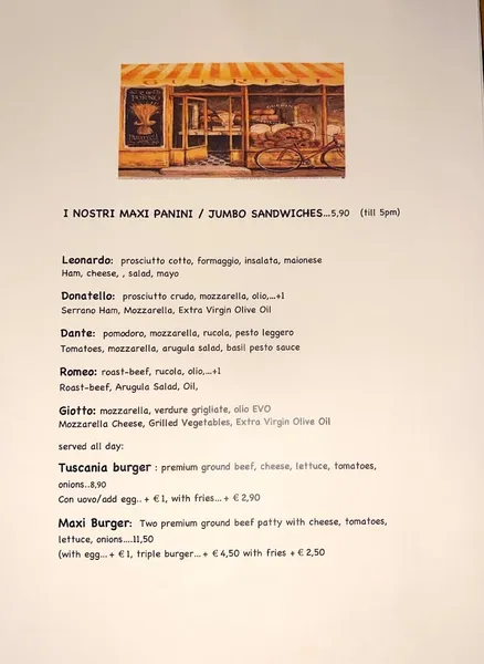 menu 2 of Tuscania Food & Wine