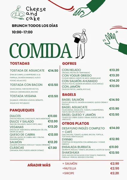 menu 0 of Cheese and Cake