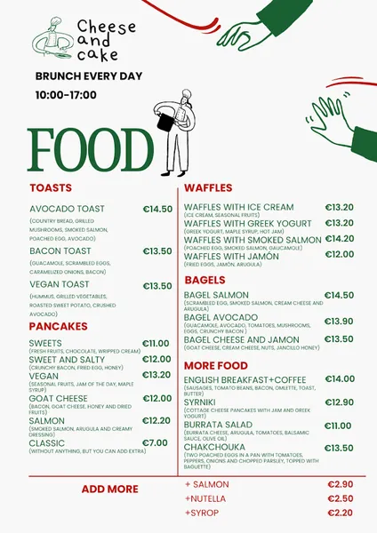 menu 1 of Cheese and Cake