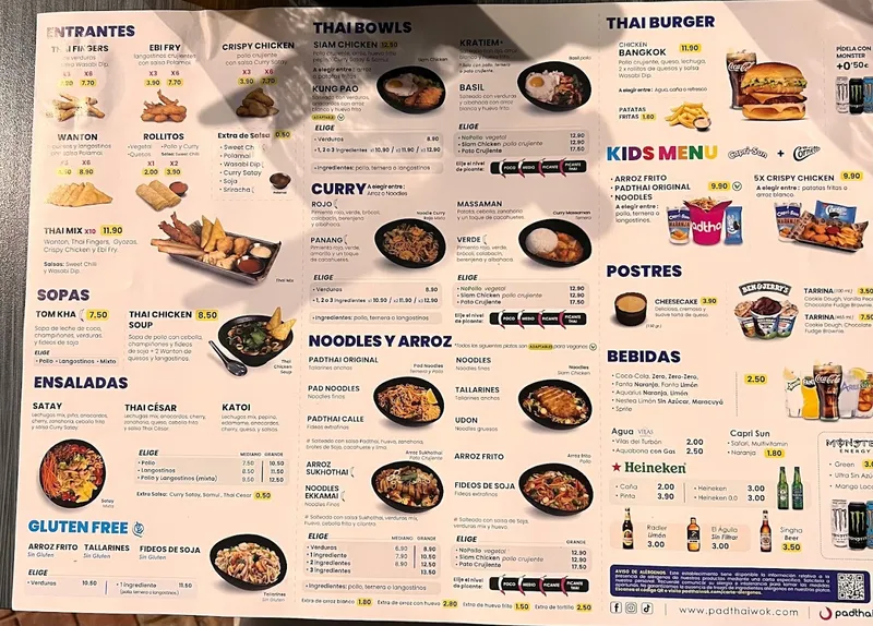 menu 0 of padthaiwok. Marbella