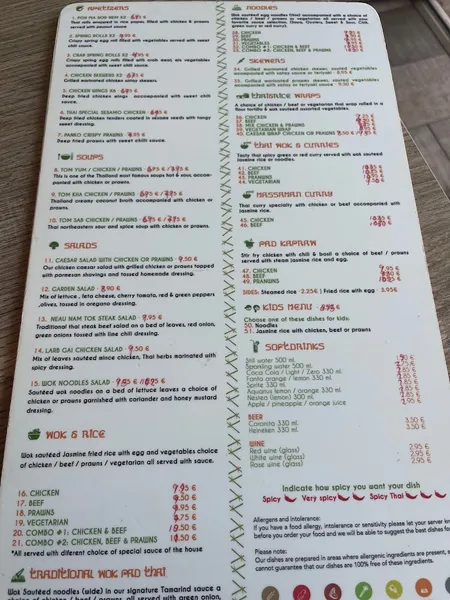 menu 2 of Thai & Rice