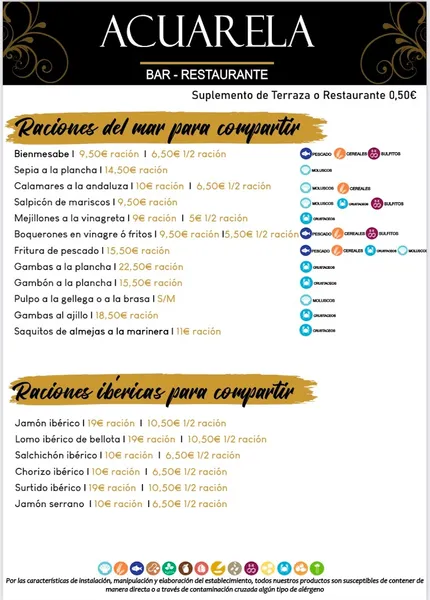 menu 1 of Restaurante Acuarela