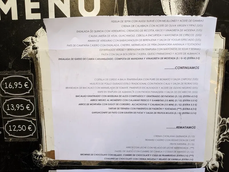 menu 1 of Restaurante la Lluna