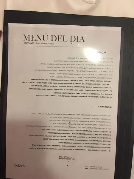 menu 2 of Restaurante la Lluna