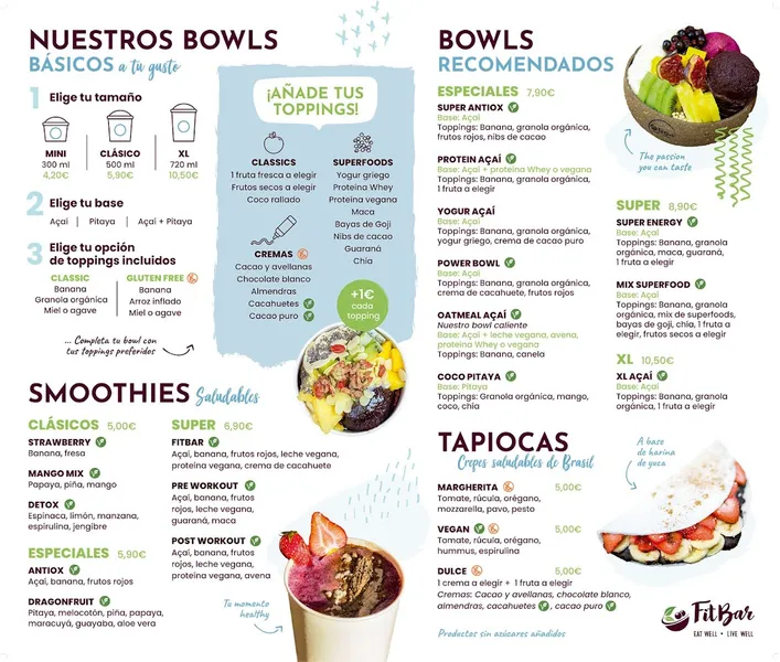 menu 0 of FitBar Gótico - Açai Bowls & Healthy Food