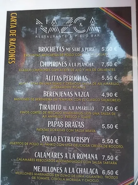 menu 0 of Nazca Restaurante