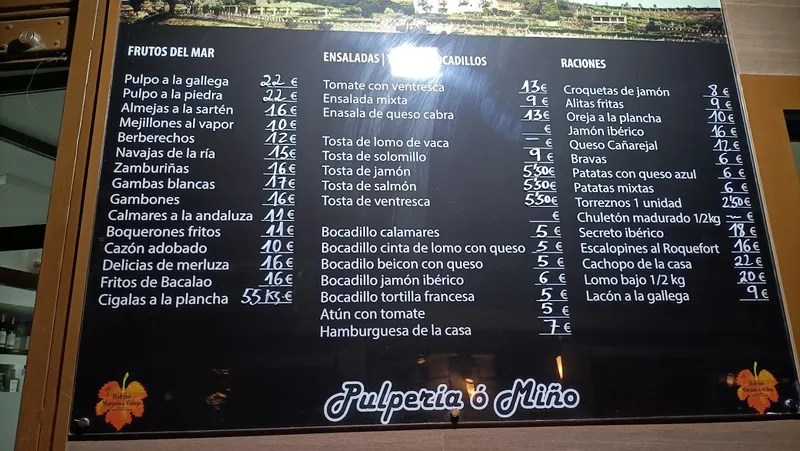 menu 0 of Pulpería O Miño