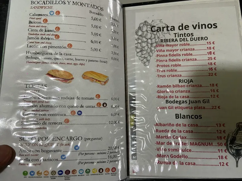 menu 2 of Pulpería O Miño