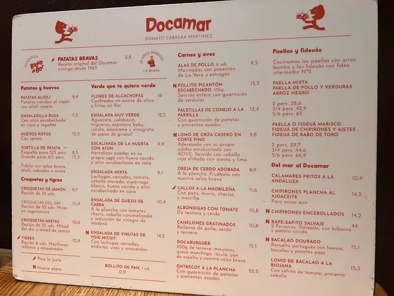 menu 1 of Docamar
