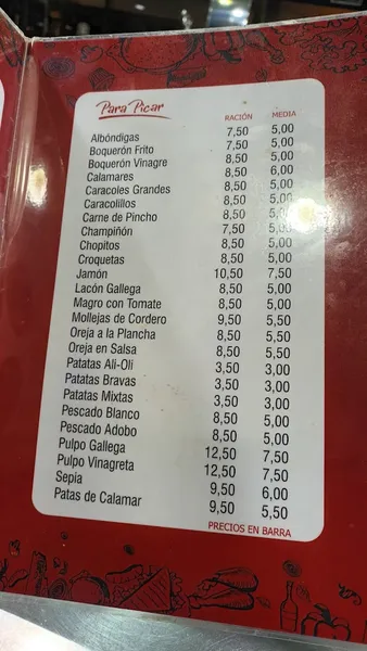 menu 0 of Cervecería Franva