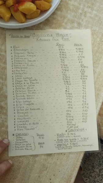 menu 1 of Cervecería Franva