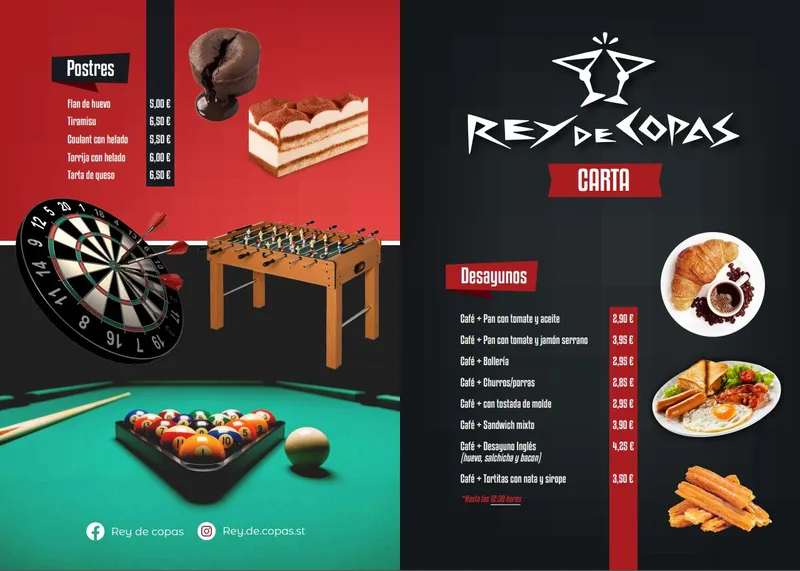 menu 1 of El Rey de Copas