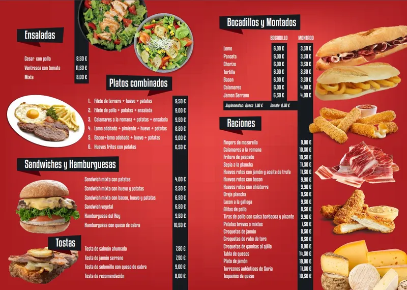 menu 0 of El Rey de Copas