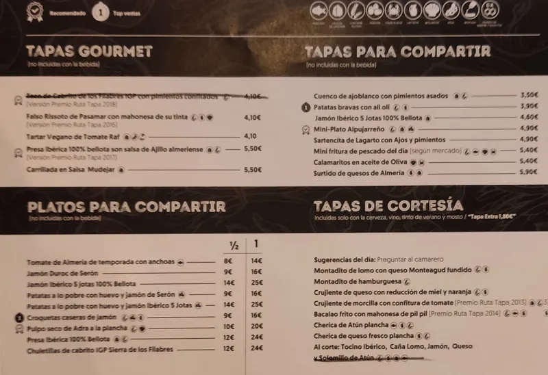 menu 1 of Taberna Nuestra Tierra