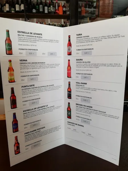 menu 2 of Taberna Nuestra Tierra