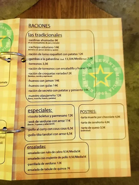 menu 2 of Patio de Vecinas