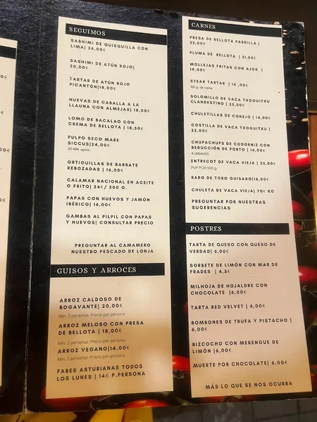 menu 1 of Taberna Entrevinos