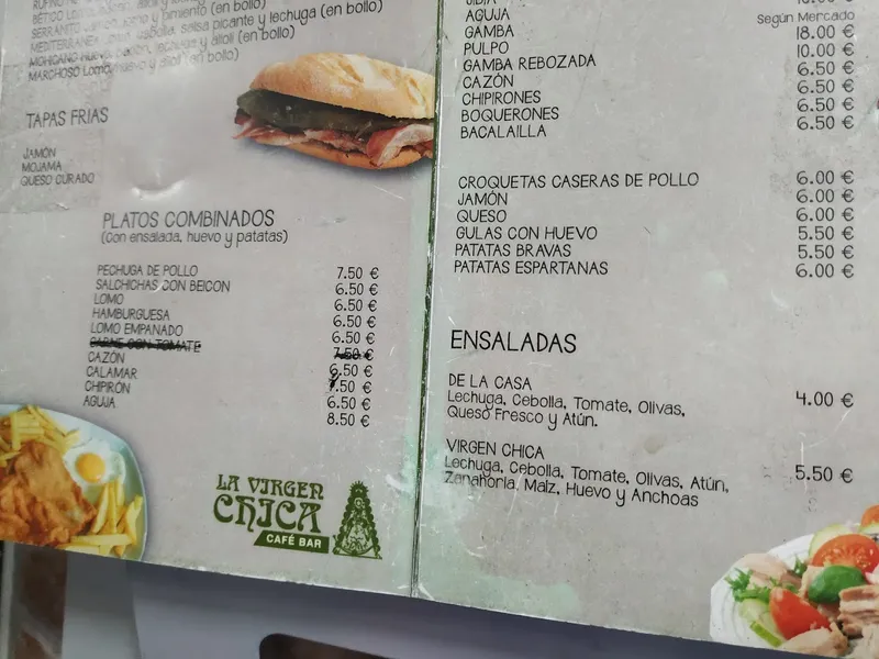 menu 1 of Café Bar La Virgen Chica