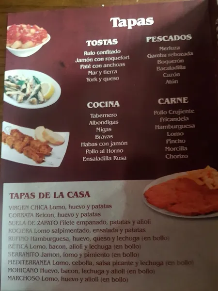menu 2 of Café Bar La Virgen Chica