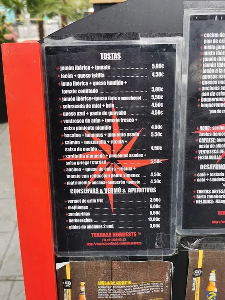 menu 0 of Terraza Nordeste