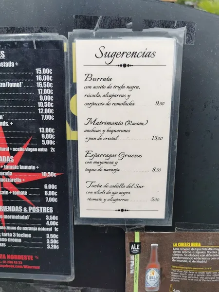 menu 1 of Terraza Nordeste