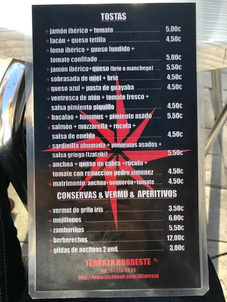 menu 2 of Terraza Nordeste