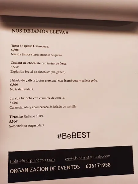 menu 2 of Restaurante BEST Princesa