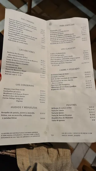 menu 1 of Cuenllas