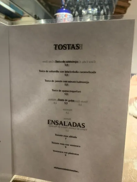 menu 0 of La Bien Venida de Moncloa