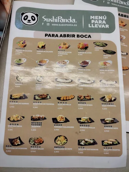 menu 2 of Sushipanda Cádiz Centro